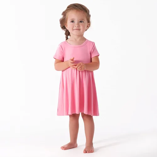 Vista 2 de Gerber Vestido de manga corta suave para bebé niña de talla única, con viscosa hecho de eucalipto