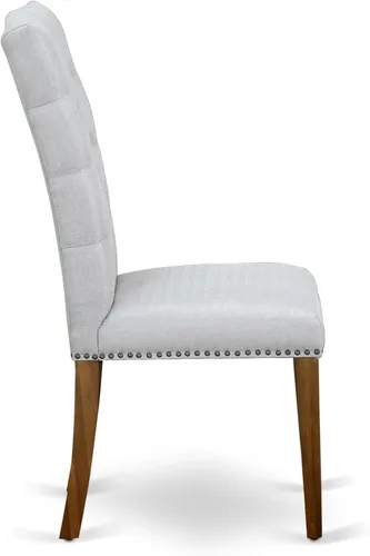 Vista 9 de East West Furniture ANEL3-ANA-05 Juego de mesa y sillas de cocina de 3 piezas contiene una mesa redonda de comedor con pedestal y 2 sillas Parsons