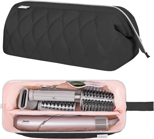Vista 13 de Lexeeco Dyson Airwrap Travel Case for Shark Flex Style Fusion Hair Dryer Beige