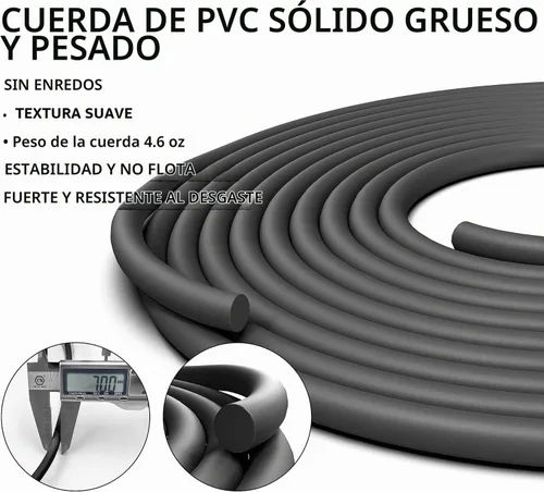 Vista 5 de PROIRON Cuerda de saltar con peso de 1 libra, cuerda de saltar con mango de aleación de aluminio, cuerda de saltar extra gruesa de 0.276 in
