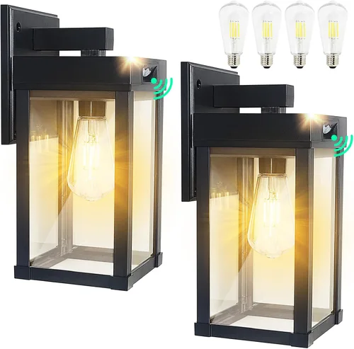 Vista 8 de CYHKEE Luces Solares de Pared al Aire Libre Impermeables con 3 Modos de Iluminación y Sensor de Movimiento, Luminaria Exterior de Porche