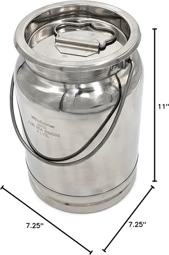 Vista 5 de The Dairy Shoppe Lata de leche de acero inoxidable Totes (5 litros)