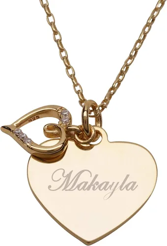 Vista 9 de Cherished Moments Collar de corazón, plata de ley 925 o chapado en oro de Corazón dorado (14 pulgadas)