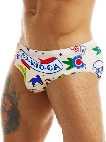 Vista 2 de MIZOK Traje de baño de secado rápido con estampado de moda para hombre con cordón
