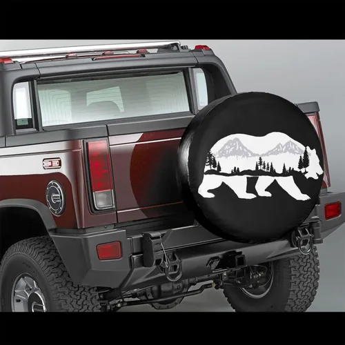 Vista 2 de Bear and Mountain - Cubierta de neumático de repuesto para neumáticos, impermeables, ajuste universal para remolque, RV, SUV, camión, caravana