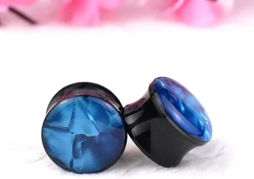 Vista 4 de Jboyanpei 12 unids6 pares coloridos granos de piedra acrílico tapones para los oídos dilatadores de oreja calibre expansor piercing joyería