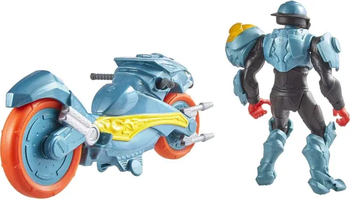 Vista 6 de Masters of the Universe He-Man y la figura de acción + vehículo basado en series animadas, personajes de batalla articulados, regalo para 4 años