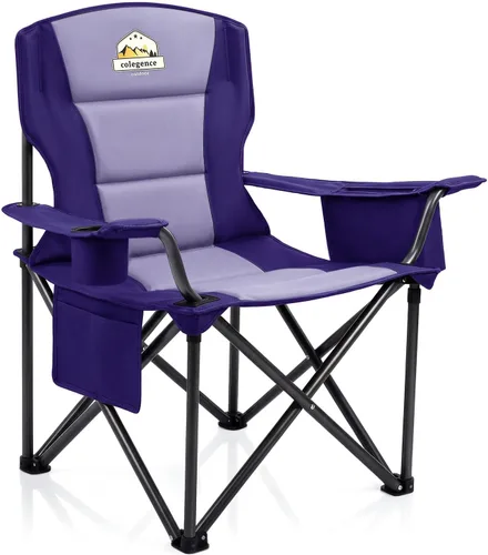 Vista 17 de Sillas de campamento de gran tamaño, paquete de 2 – Silla de campamento plegable resistente de 450 libras, sillas plegables para exteriores anchas