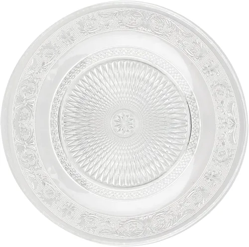 Vista 16 de Simply Elegant Placa de carga de vidrio transparente con borde de cuentas Placa de servicio para fiestas, cenas, bodas, quinceañeras y eventos