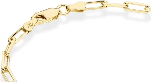 Vista 3 de Miabella Solid 18K Gold Over Sterling Silver Italian 3mm Paperclip Link Chain Bracelet for Women Men, Made in Italy