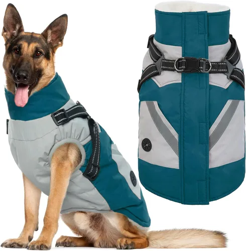 Vista 9 de IECOii Abrigos para perros pequeños, arnés de invierno con cremallera, color verde, talla XS, cálido abrigo de invierno para perros pequeños