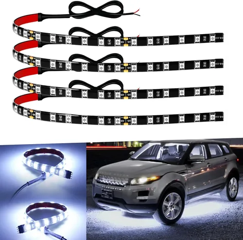 Vista 8 de Keiurot - Tira de luces LED azules de 12 V para automóviles, conectables de 12 pulgadas, paquete de 4 unidades IP68 Waterproof Flexible for Cars