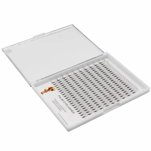 Vista 5 de Bodermincer Rizo D de 10 a 0.709 in para elegir, abanicos de pestañas postizas de tallo largo 10D, extensiones de pestañas profesionales de volumen