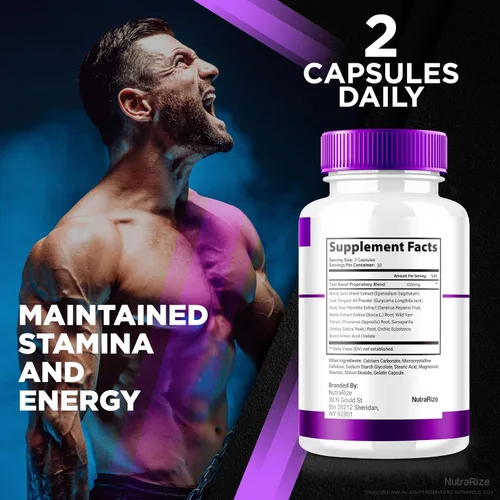 Vista 4 de Paquete de 2 pastillas Erexo Plus, cápsulas masculinas avanzadas ErexoPlus, fórmula Erexo-Plus para hombres, suplemento muscular natural para máximo
