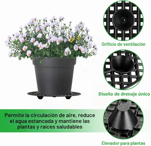 Vista 3 de 12 elevadores de plantas de 12 pulgadas para macetas de interior, soportes de plantas resistentes, elevador de macetas a nivel de planta