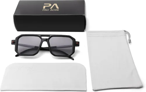 Vista 5 de Pro Acme Lentes de sol estilo aviador para mujeres y hombres, estilo vintage, cuadrados, de los años 70, planos, clásicos, retro, con marco