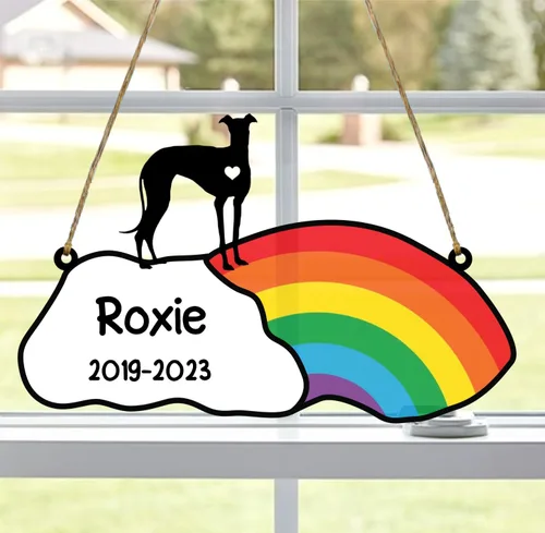 Vista 65 de LOVELYPOD Rainbow Bridge - Regalos conmemorativos para mascotas, regalos conmemorativos para perros afganos por pérdida de sabueso afgano, regalo