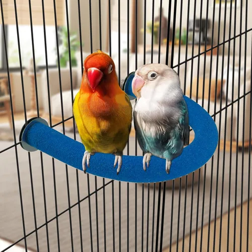 Vista 5 de Rypet Percha para Loros de Superficie Rugosa - Perchas de Arena de Cuarzo para Jaula de Pájaros para Pequeños Periquitos, Cacatúas, Conures