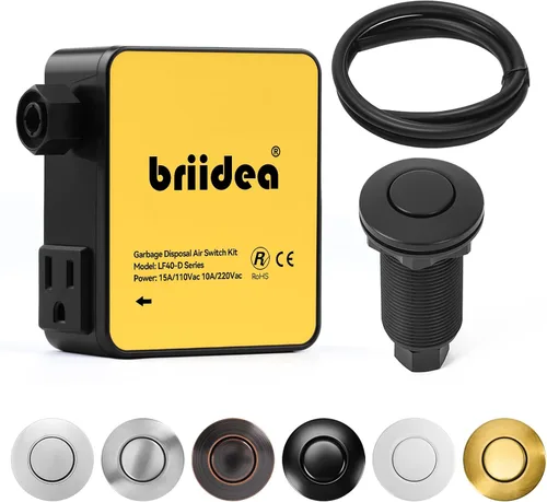 Vista 10 de Kit de interruptor de aire para eliminación de basura, desagüe de fregadero, eliminación de residuos largo, botón de aire de encendido/apagado