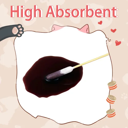 Vista 8 de Egaageoi 100 hisopos de algodón de 6 pulgadas de largo con mango de bambú resistente, aplicadores de alcance extendido para limpieza de oídos