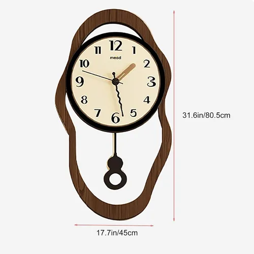 Vista 2 de Silent Wall Clock, Non Ticking Modern Round Pendulum Kitchen Clock Battery Operated for Living Room/Bedroom/Kitchen(Large)