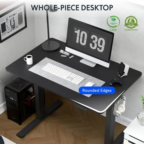 Vista 4 de FLEXISPOT Escritorio Eléctrico de Pie de Una Pieza, 40 x 24 Pulgadas Escritorio Ajustable con Superficie Sin Costuras, Controlador de Memoria
