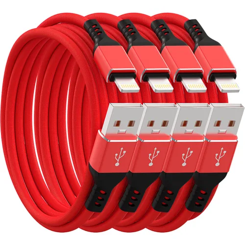 Vista 11 de Ironten Cable de carga para iPhone, certificado MFi de Apple, 1 paquete de 6 pies, color azul, largo, de carga rápida, sincronización de datos