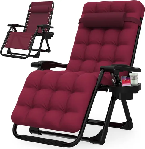 Vista 8 de Suteck Silla de gravedad cero, sillas reclinables de camping, sillón Negro clásico