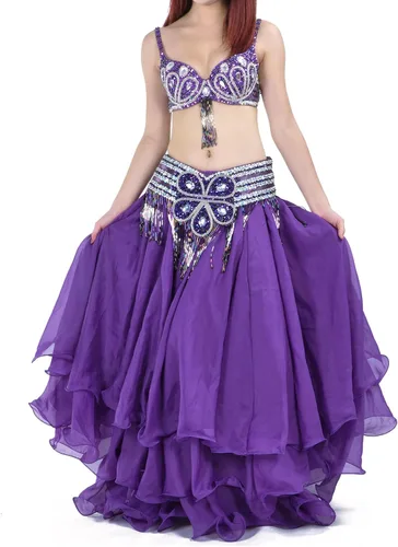 Vista 5 de Falda de gasa tribal para danza del vientre, para Halloween