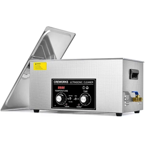 Vista 13 de CREWORKS Limpiador ultrasónico de 2 litros con Degas y modos suaves, máquina de limpieza ultrasónica de acero inoxidable de 60 W con calentador