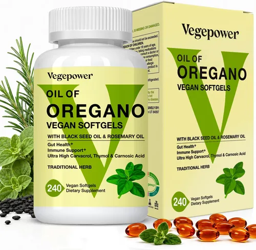 Vista 9 de Aceite de orégano cápsulas blandas veganas, aceite de orégano con aceite