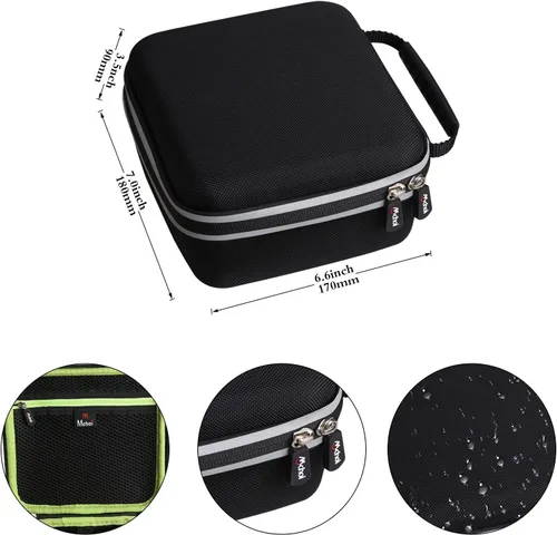 Vista 7 de Mchoi Funda rígida portátil compatible con la etiquetadora Brother P-Touch PTD210/PTD220, solo funda