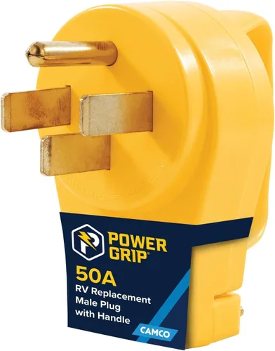 Vista 8 de Camco Power Grip - Enchufe de repuesto de 50 amperios - La cabeza se fija al cable de extensión existente de RV - Cuenta con enchufe RV de 50