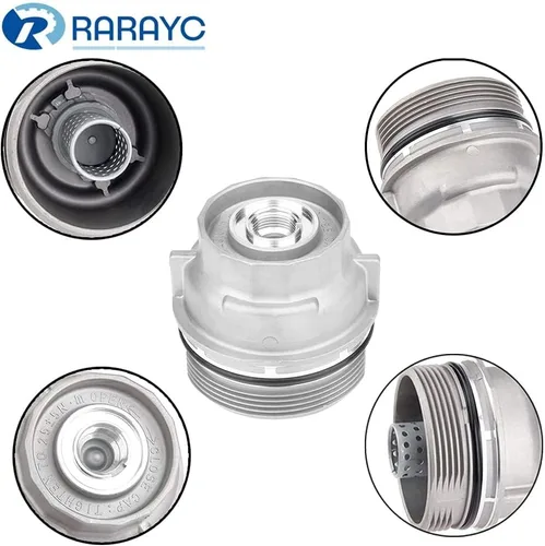 Vista 5 de Tapa de carcasa del filtro de aceite + tapón compatible con Toyota Camry Tundra RAV4 4Runner Tacoma Highlander Sienna Venza Avalon Fj Cruiser