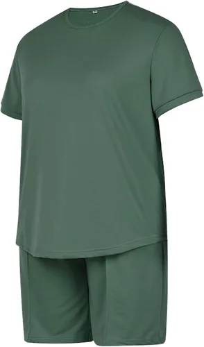 Vista 3 de Conjunto deportivo de verano de 2 piezas para hombre, camisetas de manga corta y pantalones cortos, conjunto deportivo