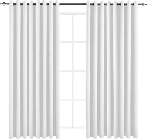 Vista 53 de Cortinas opacas para dormitorio, con aislamiento térmico y bloqueo de luz, para oscurecer la habitación, cortinas con ojales sólidos para ventana