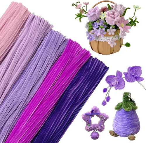 Vista 8 de 500 unidades de limpiapipas a granel, tallos de felpilla de 12 pulgadas en Macarons