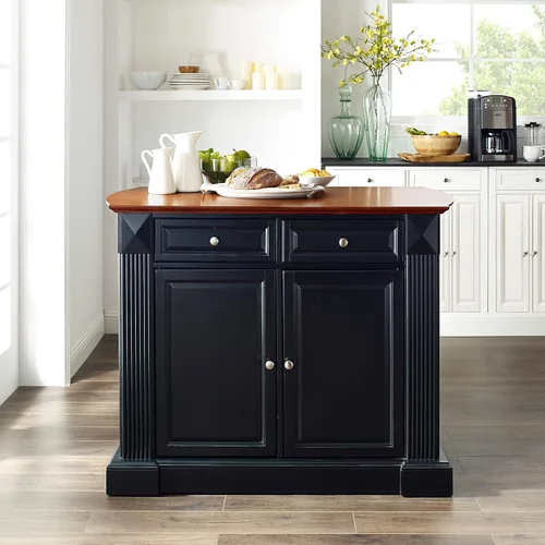 Vista 12 de Crosley Furniture Isla de cocina Drop Leaf/Barra de desayuno, negro