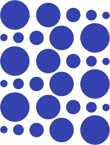 Vista 8 de Calcomanías de pared de lunares, calcomanías de vinilo de varios tamaños, adhesivo extraíble, círculos redondos (azul bebé, 30)