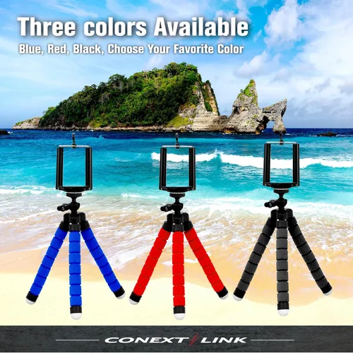 Vista 3 de Soporte universal ajustable para teléfono con trípode de pulpo para cámara de iPhone (negro)