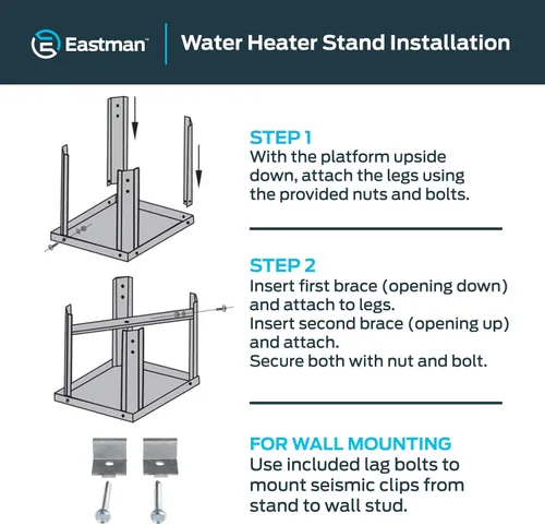 Vista 5 de Eastman Soporte para calentador de agua, 21 pulgadas x 21 pulgadas x 18 pulgadas de alto, capacidad de carga de 650 libras, 86278