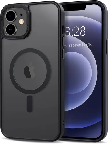 Vista 58 de Anuck - Funda magnética para iPhone 11 compatible con MagSafe, carcasa trasera mate translúcida dura, borde de TPU, delgada, resistente a impactos