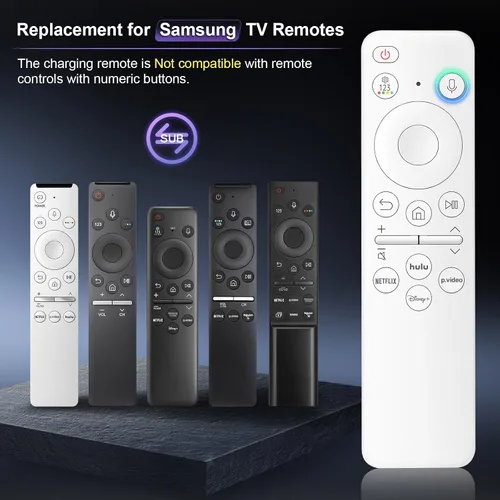Vista 3 de Control remoto recargable con voz para Samsung - Control remoto inteligente para TV, reemplazo compatible para televisores inteligentes Samsung