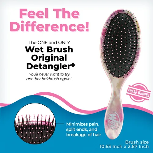 Vista 2 de Wet Brush Original Detangler cepillo para todo tipo de cabello, cerdas ultrasuaves IntelliFlex que se deslizan con facilidad por los nudos