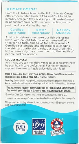 Vista 2 de Nordic Naturals, Ultimate Omega 1280Mg, 180