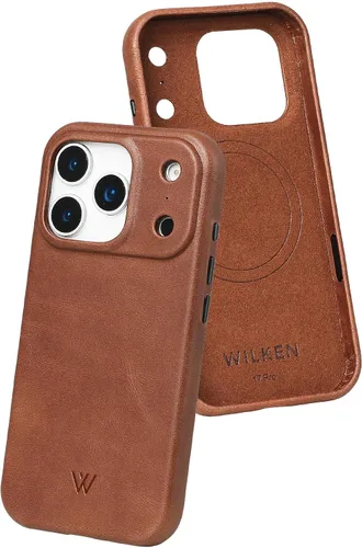 Vista 21 de Funda de teléfono delgada de cuero Wilken compatible con iPhone 15 Compatible con MagSafe y carga inalámbrica Cubierta de cuero de grano Negro