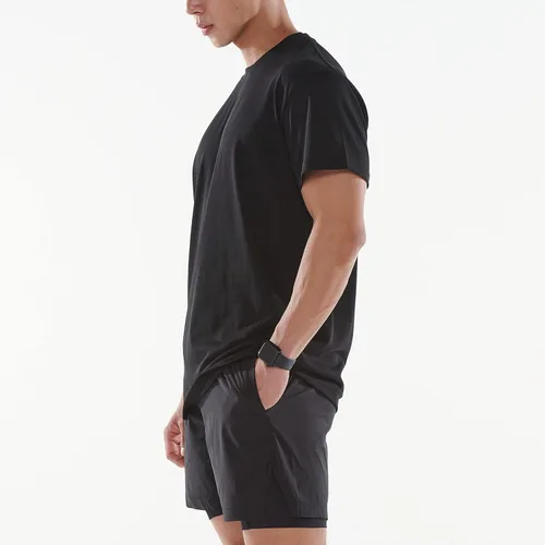 Vista 8 de LESTE Upcycling - Camiseta de manga corta con cuello redondo para hombre, entrenamiento deportivo, camiseta deportiva deportiva