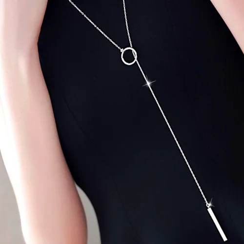 Vista 3 de Perfect 4U Collar largo redondo de plata de ley 925 para mujer joyería hecha a mano de 16 a 30 pulgadas