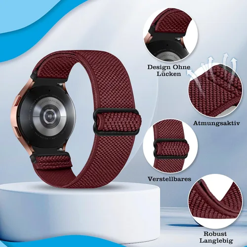 Vista 2 de Correa sin huecos compatible con Samsung Galaxy Watch 6/5/4 Band 1.575 in 1.732 in/Galaxy Watch 6 Classic Band 1.693 in 1.850 in/Galaxy Watch 5 Pro