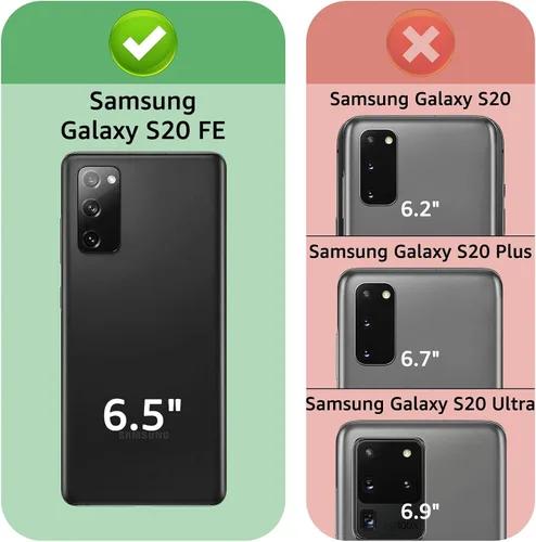 Vista 2 de XcaseBar Funda tipo cartera para Samsung Galaxy S20 FE con cremallera y tarjetero de crédito [bloqueo RFID], funda de piel sintética con tapa